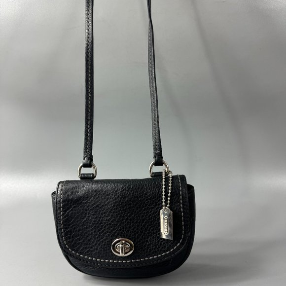 Coach Handbags - COACH Park Pebbled Leather Mini Crossbody, Black